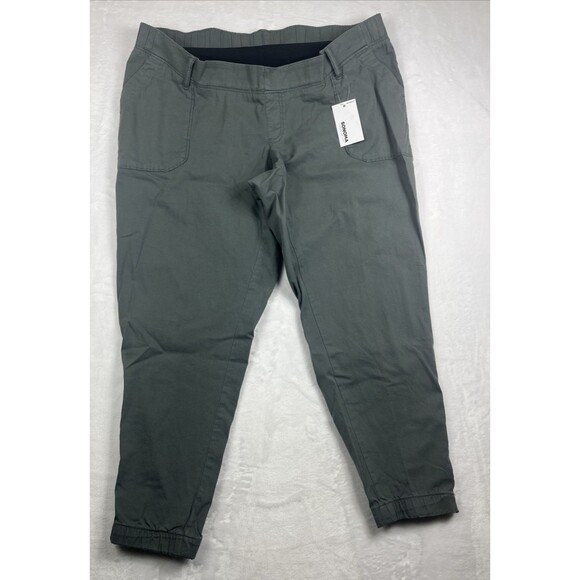 Sonoma Over the Belly Utility Jogger Maternity Pants Zip Hem Gray Size Large NEW - Picture 2 of 12